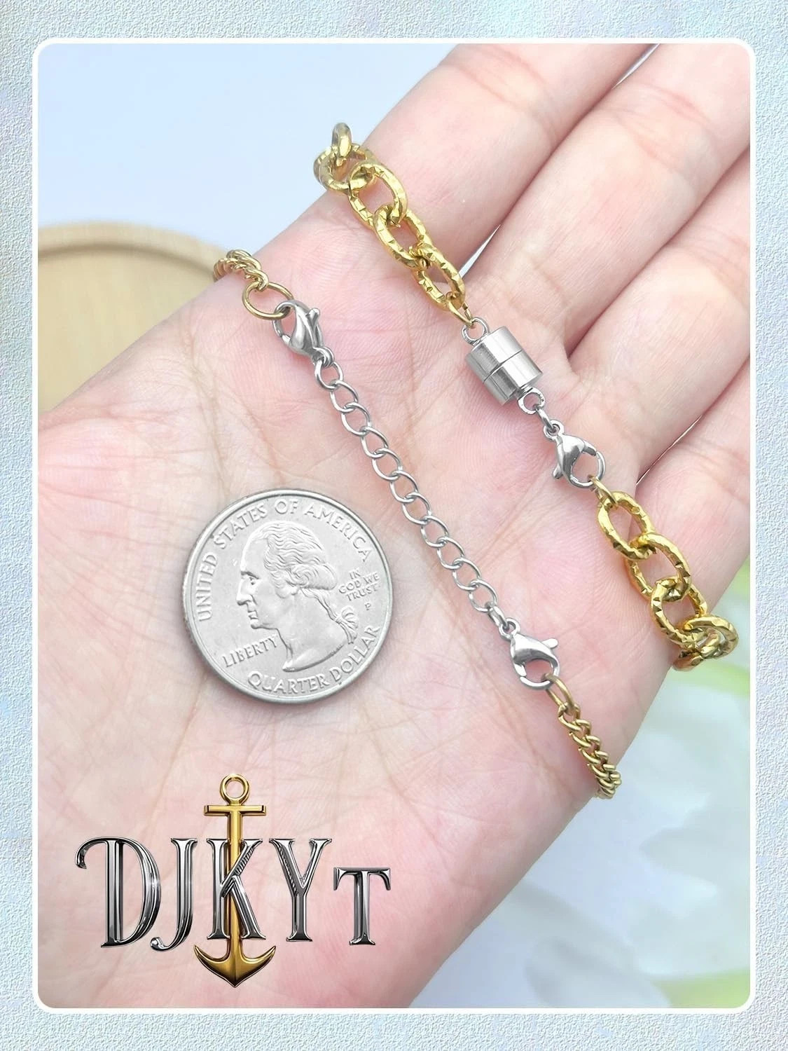 Necklace Extenders for Women and Magnetic Necklace Clasp, Gold and Silver Chain