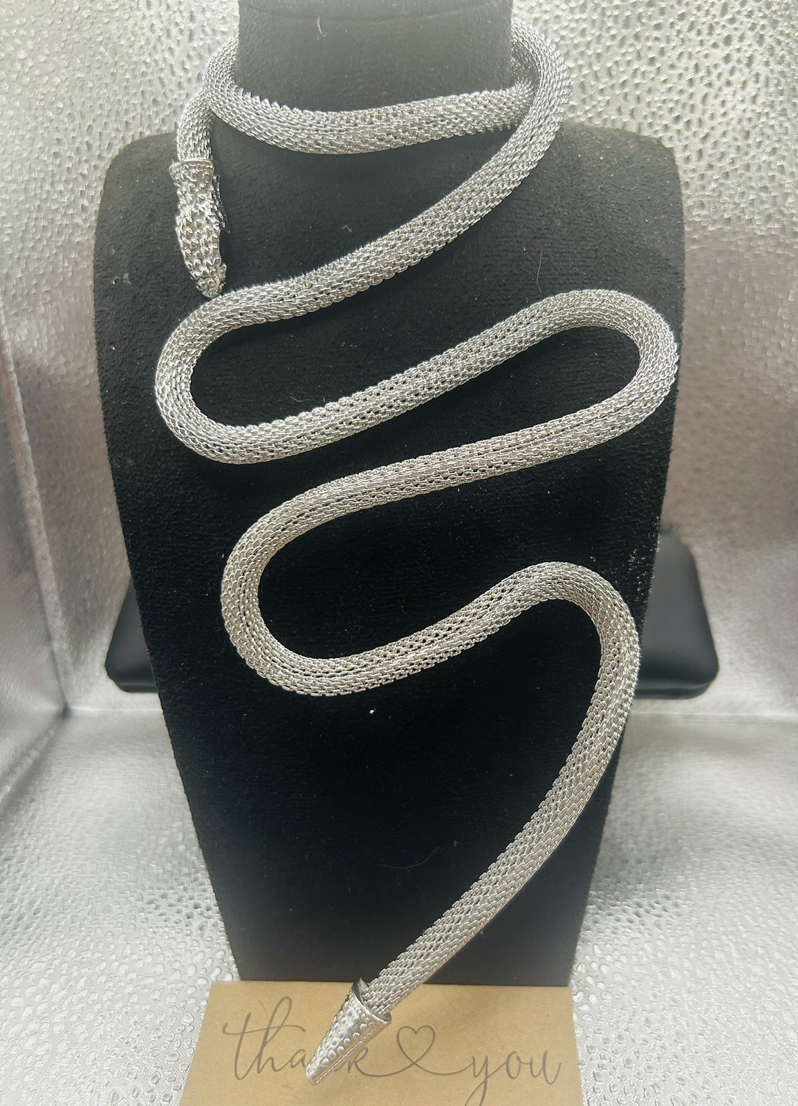 Fabulous Silver Tone adjustable snake necklace Necklace for Women