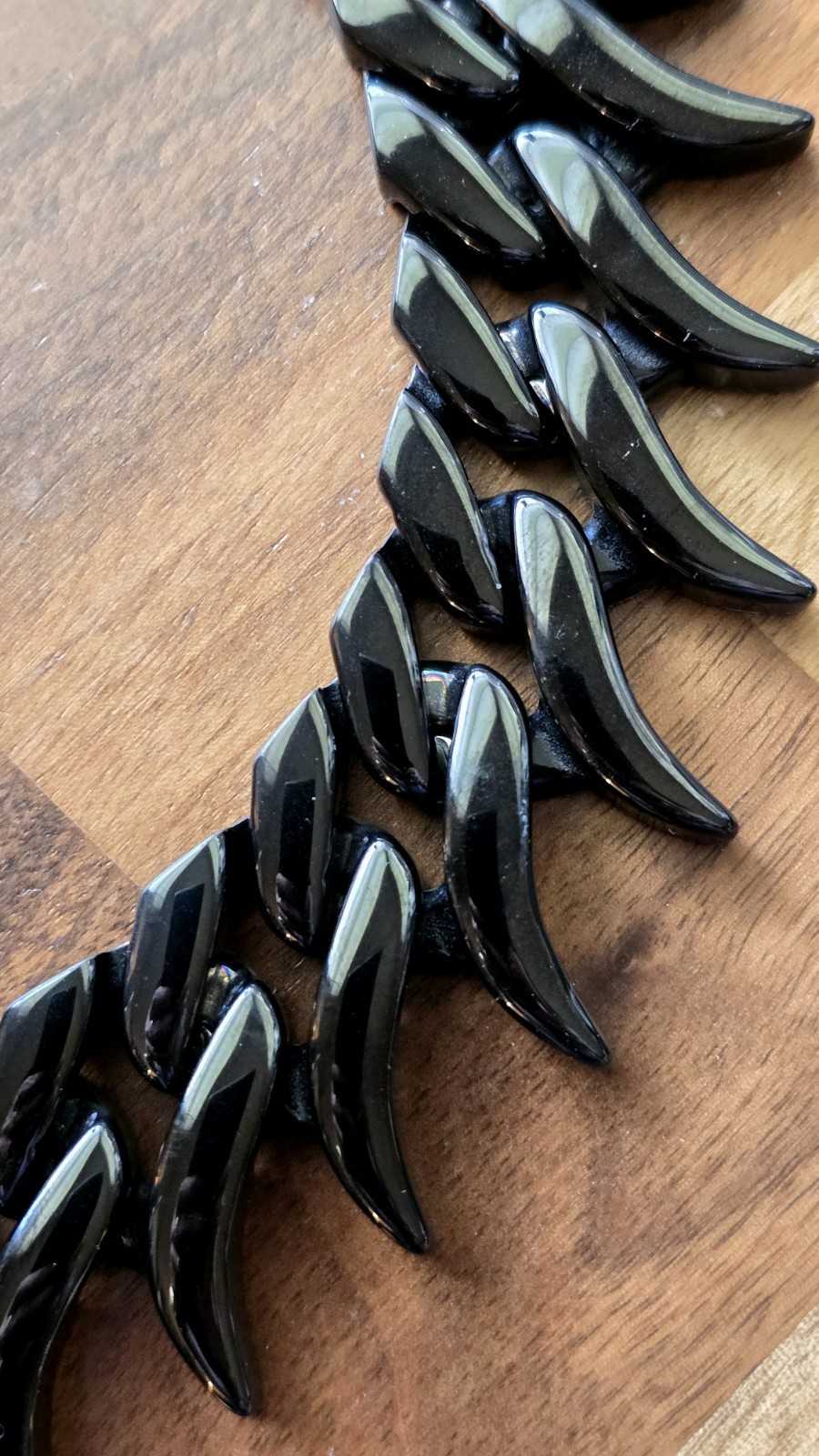Vitaly “Paralyze” Statement Chain Necklace – Polished Black 18″ Excellent Cond.