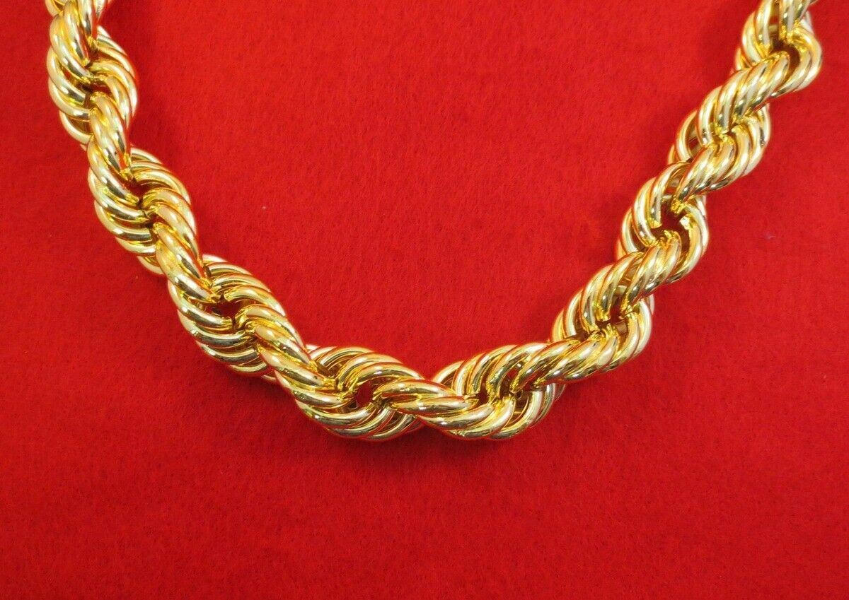 24″,26:,28″,30″ BLING 16mm or 20MM 18KT GOLD PLATED DOOKIE RUN DMC ROPE CHAIN