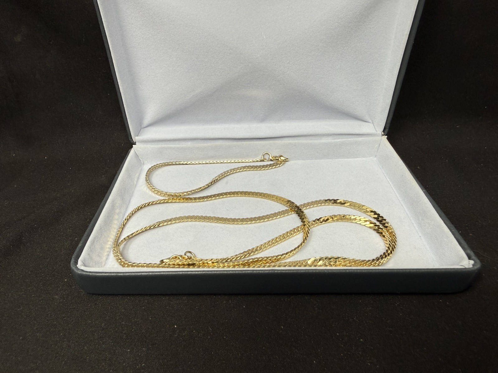 Stainless Steel Necklace 14in And Breacelet 3.5 inches With Elegant Leather Box