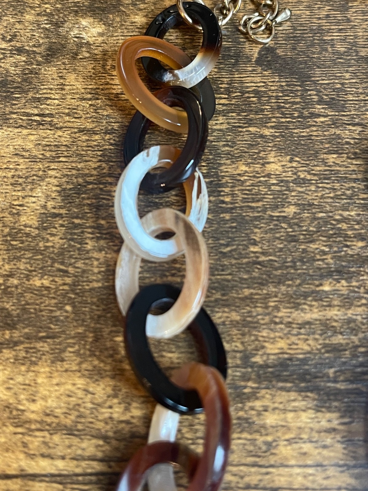 Vintage 60s Mod Chunky Statement Necklace Tortoiseshell Acrylic Geometric Runway