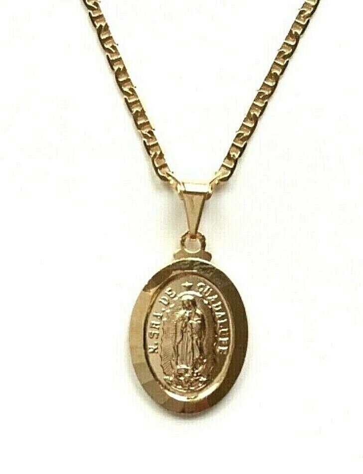 18K GOLD FILLED GUADALUPE NECKLACE 18″ LONG / CADENA DE GUADALUPE 18″ -P2124