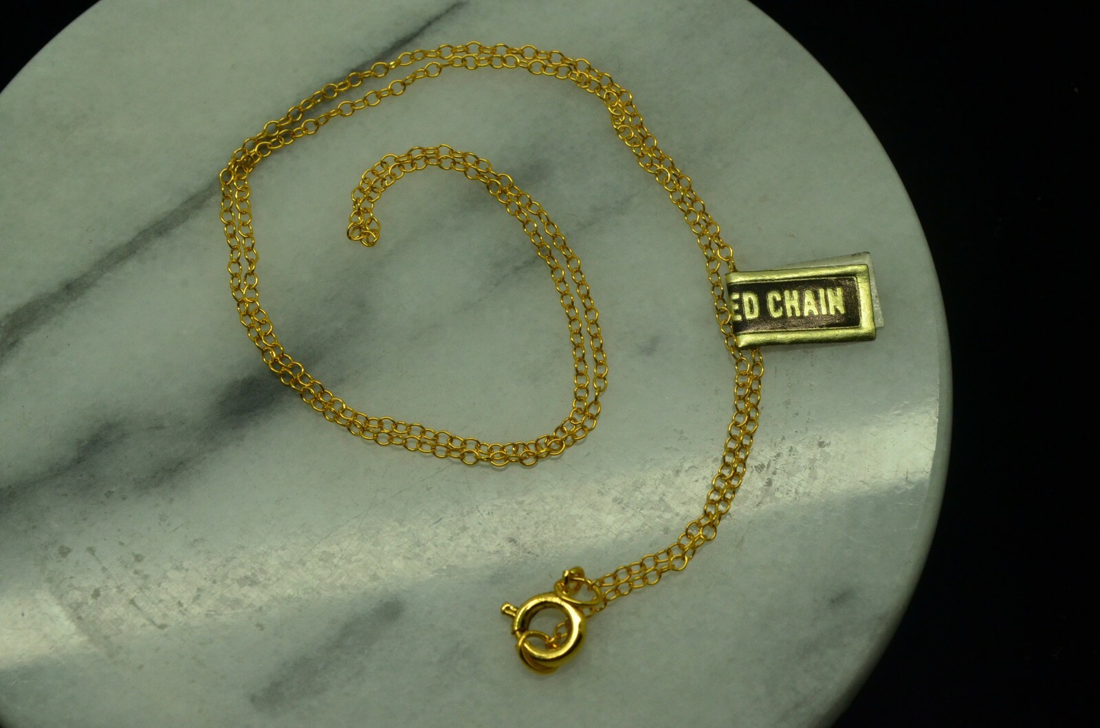 16.25″ YELLOW GOLD FILLED DAINTY CABLE CHAIN SPRING RING CLASP NECKLACE W/ TAG