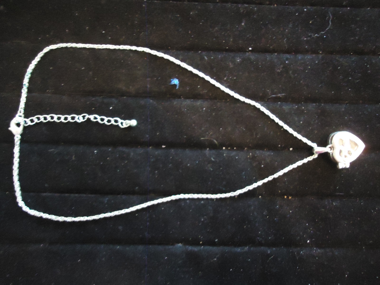 NWOT Silver Tone Metal Chain Necklace With Heart Locket Pendant “Family” 18-20″