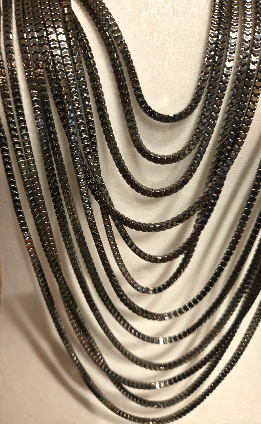 CARA NY Box Style Gunmetal Multi Chain Necklace