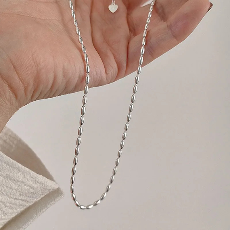 S925 Sterling Silver Necklaces For Women Simple Chain Fashion Minimalist Pendant