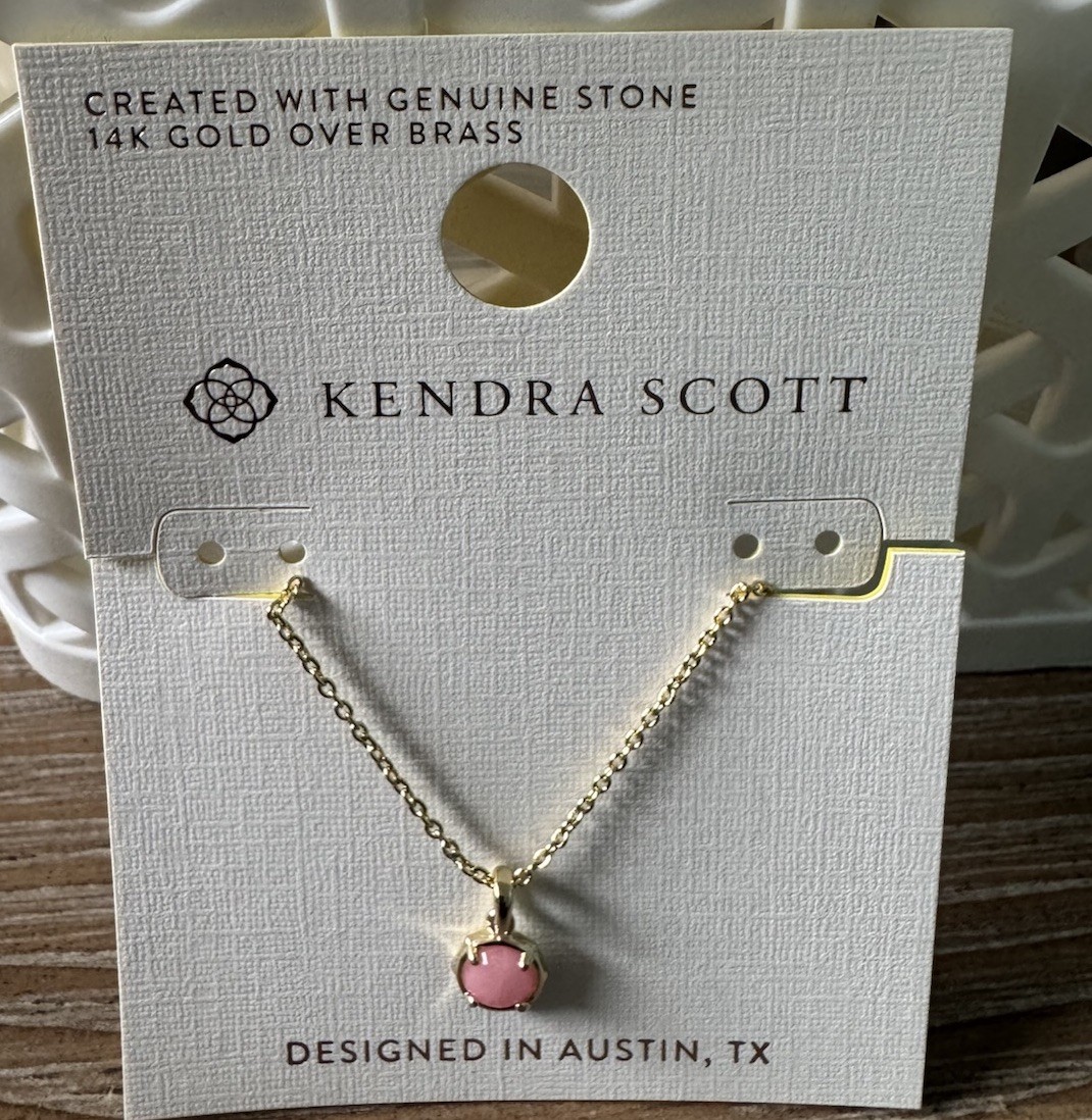 Kendra Scott Mini Landon Pendant Necklace Gold/Mauve Quartzite One Size