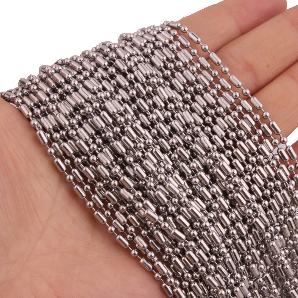 16-40″ 5-100pcs/lot 1.5/2/2.4/3.2mm Ball Chain Stainless Steel Jewelry Necklace