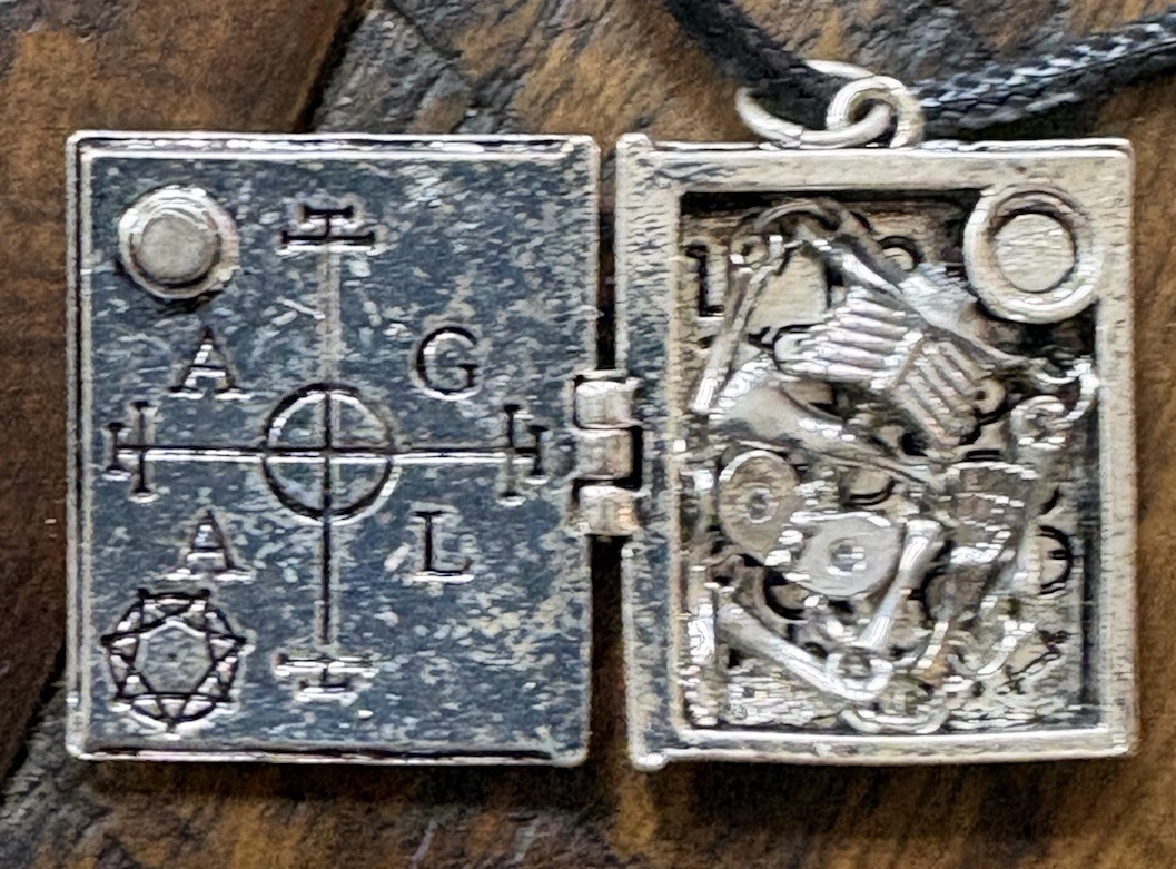 Magic Spell Book Pendant & Necklace Opens Skeleton Cosplay