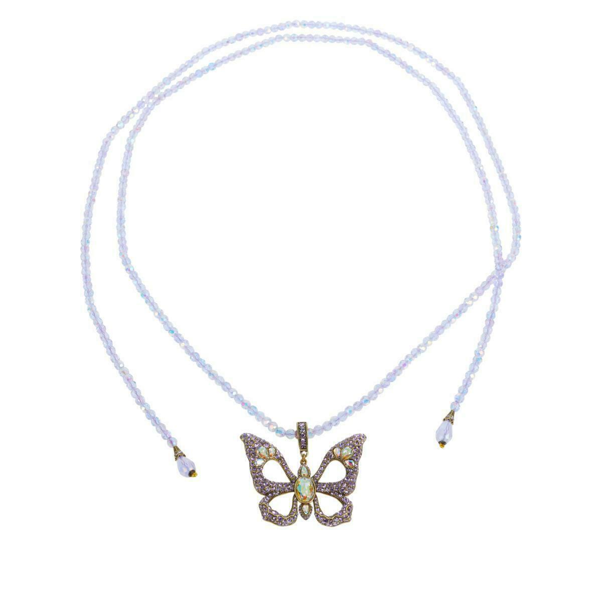 LOT of 5 Heidi Daus Monarch Magic Butterfly Enhancer Pendant Beaded Necklace
