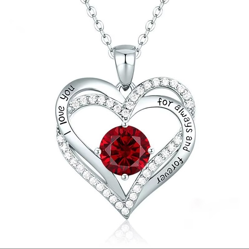 Love Heart Necklace Anniversary Valentine Christmas Birthday Gift for Her Girl