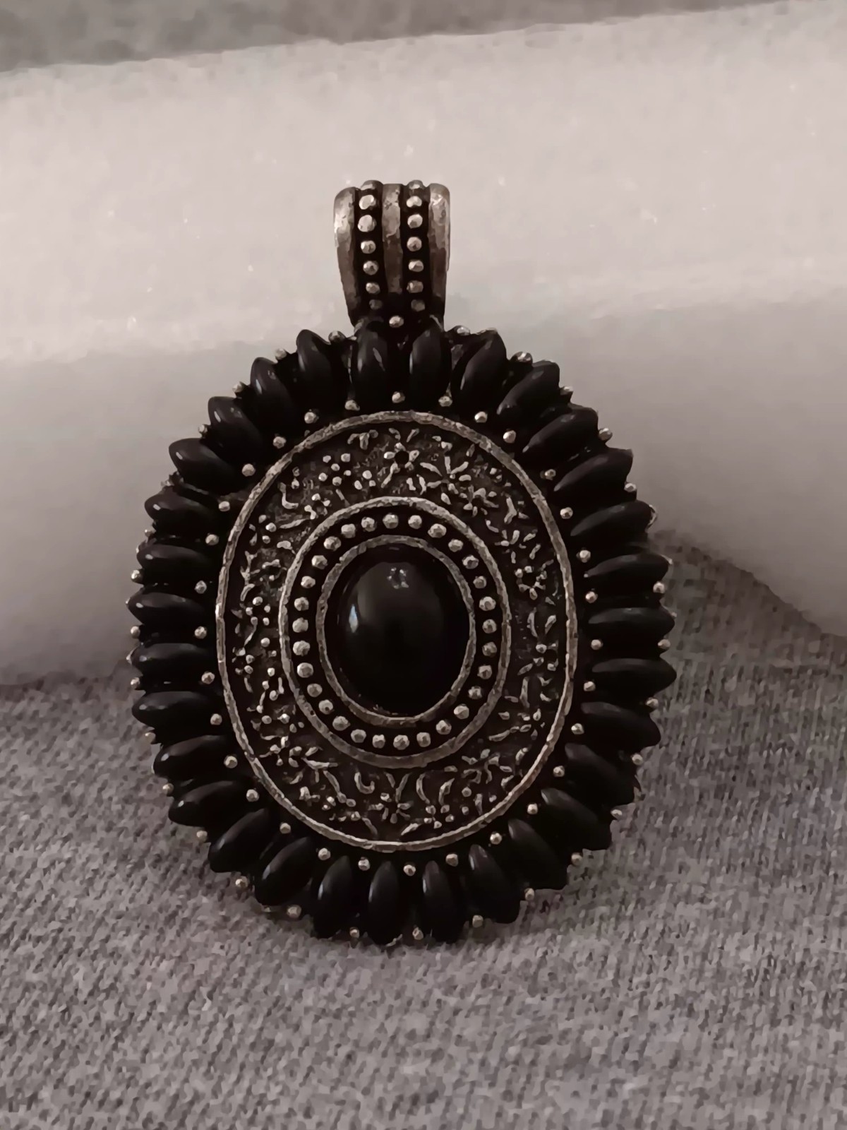 Black and Metal Pendant Detailed for Chain Western Bohemian Gothic Retro
