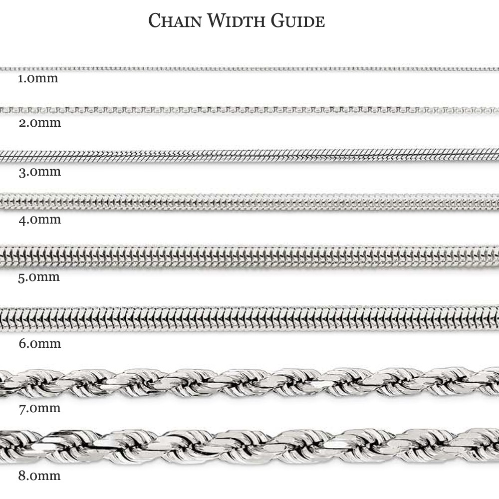 Men’s 7.5mm Titanium Polished Classic Curb Chain Necklace