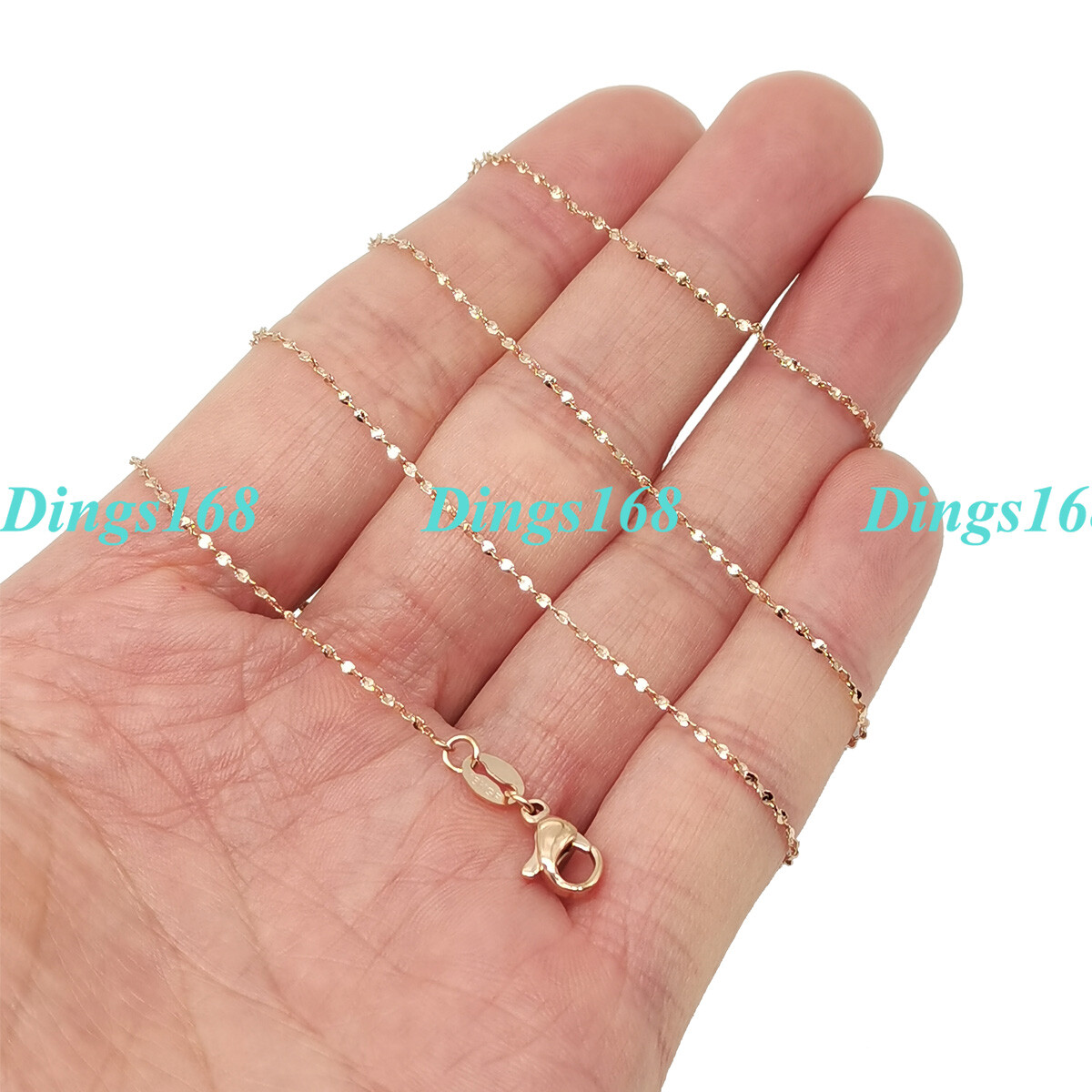 Real 18K Rose Gold Filled 1mm Thin Starry Chain Necklace 16/18″/20″/22″/24″ S127
