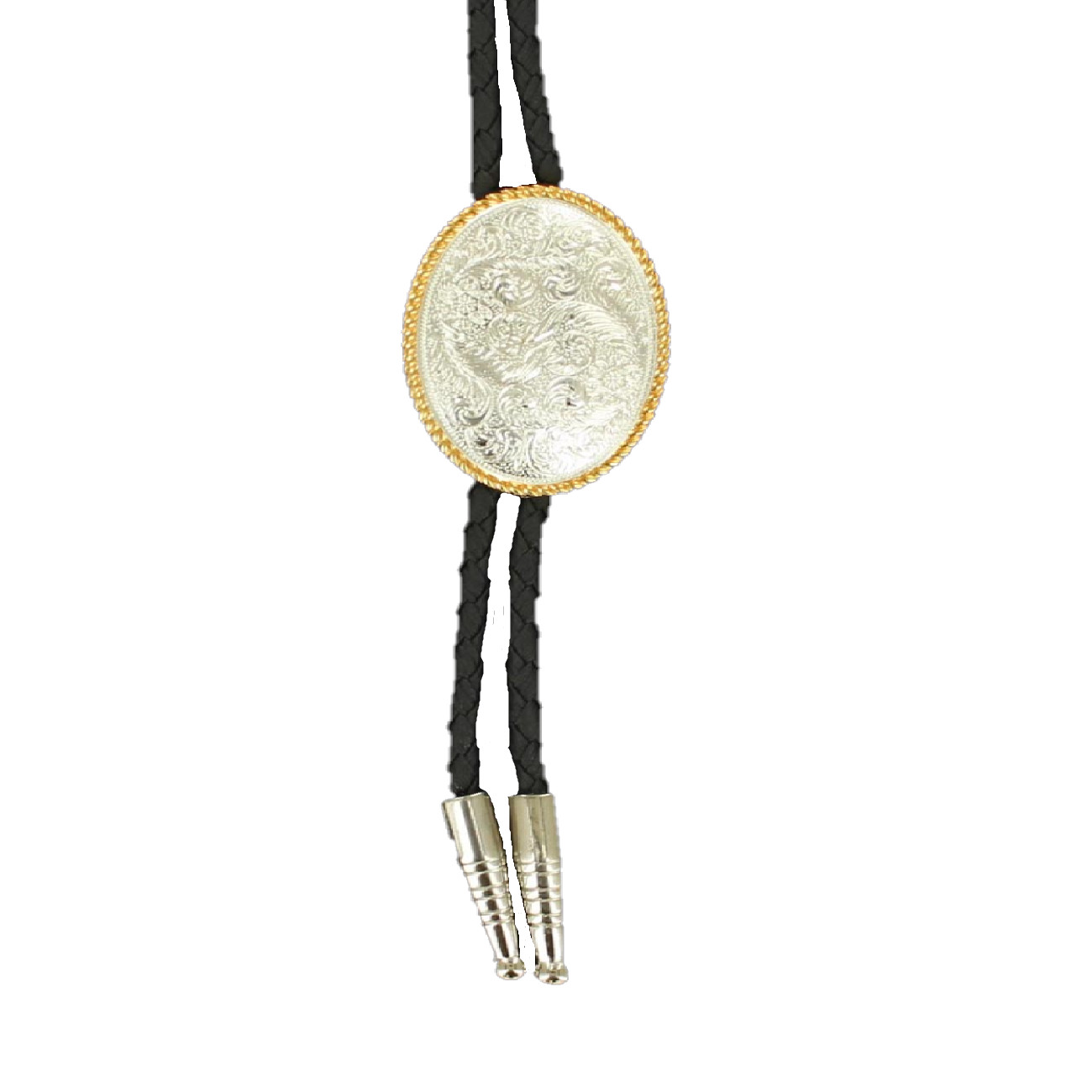 Double S Silver & Gold Scroll Bolo Tie 22267