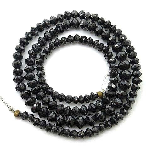 K18WG black diamond 50.00ct necklace 41cm-45.5cm with adjuster 11.0g men’s