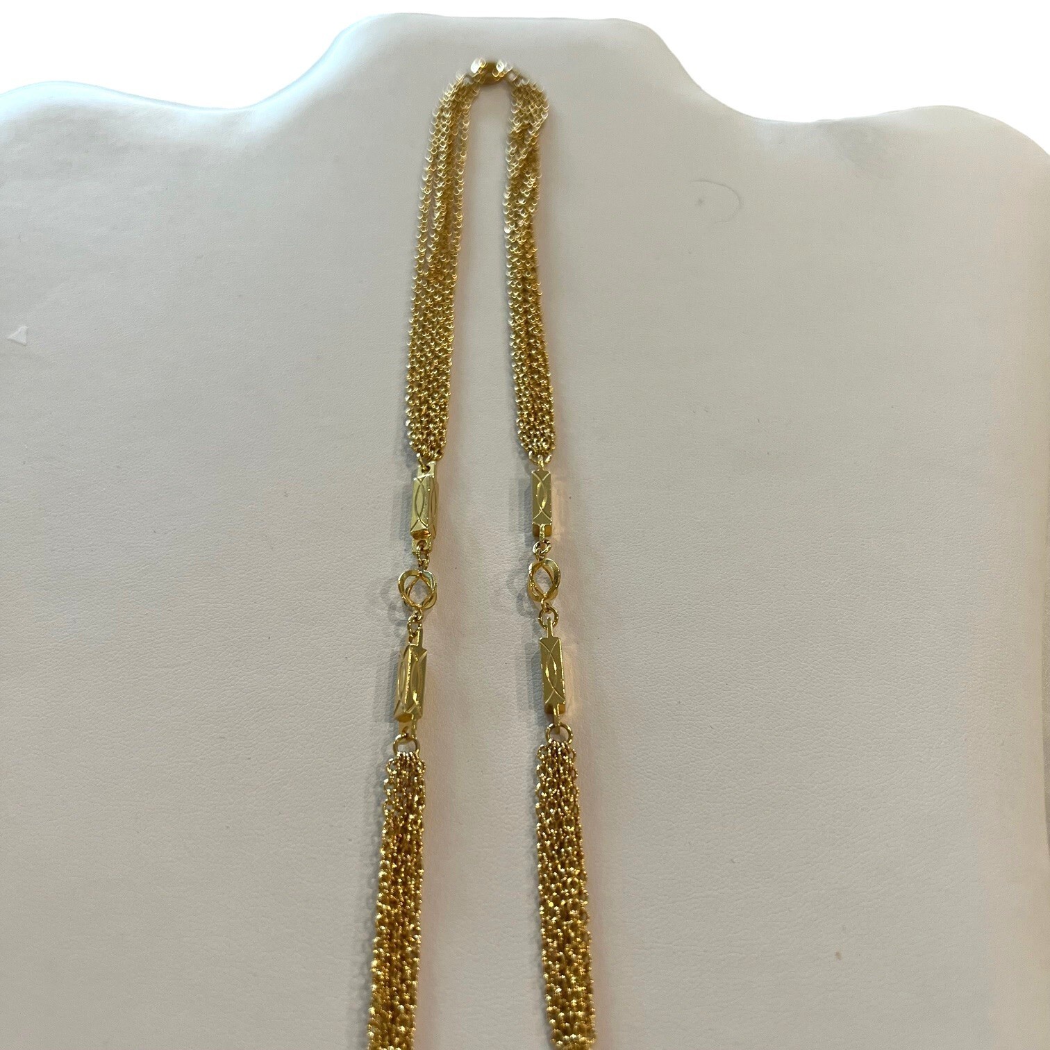 Vintage Gold Tone Delicate Multistrand Chain Necklace 24 Inch