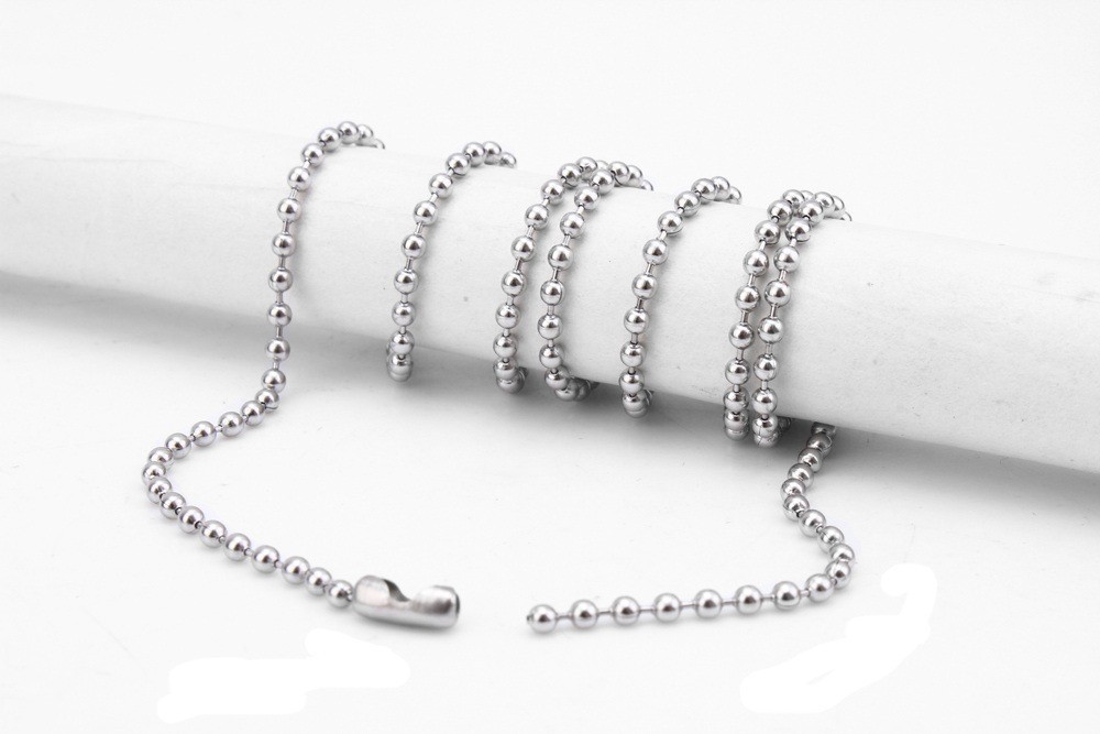 USA Stock Stainless Steel Round Ball Bead Chain Necklace Men Women 2/3mm