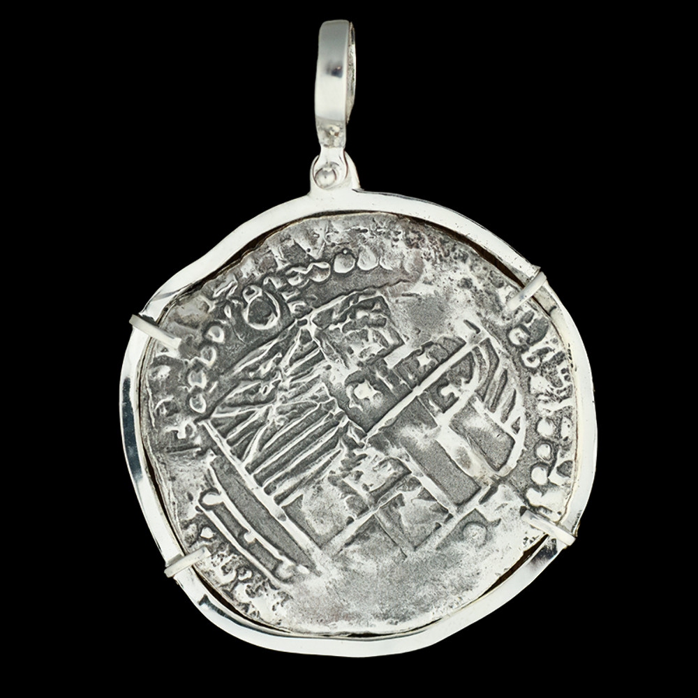 Atocha Jewelry – Extra Large Potosi Silver Coin Pendant w/Polished coin