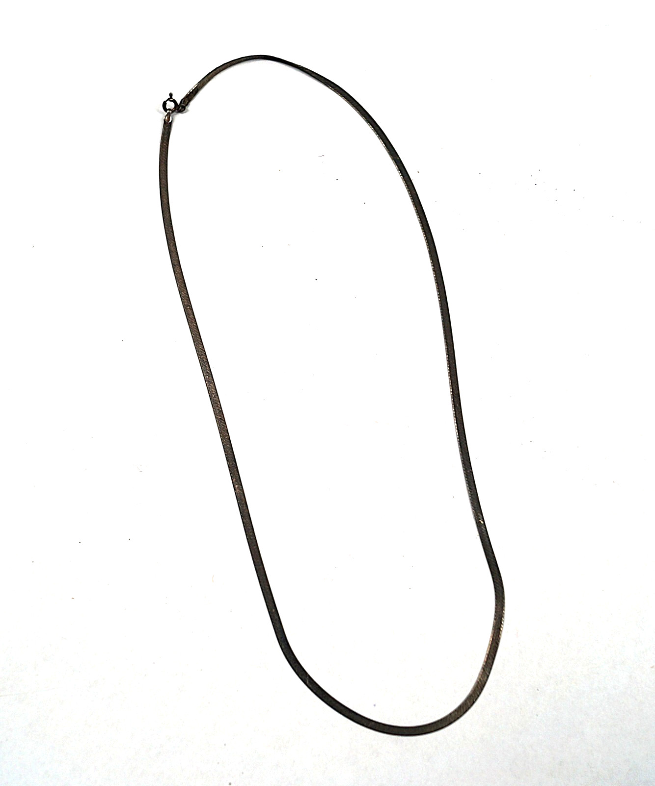 3mm 24″ Necklace Flat Herringbone Chain Diamond Cut 92.5 Silver 7.5G Italy B122A