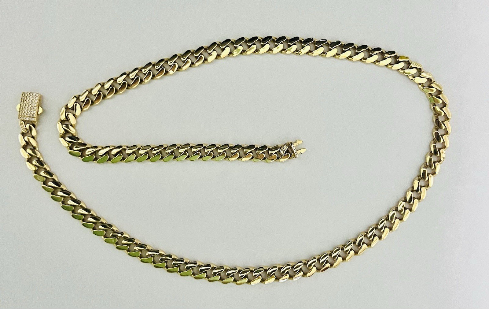 14K Yellow Gold Monaco Chain 22” 7.7mm 31.94 Grams