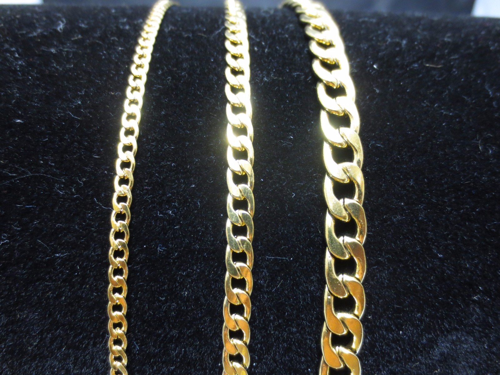 3/5/7mm GOLD PLATED STAINLESS STEEL CURB CUBAN CHAIN NECKLACE 18″-60″-GOLD