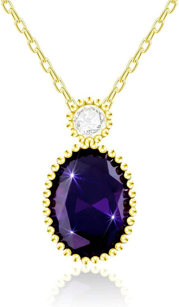 STUNNING Necklace Women Will Love! Purple CZ Pendant Anniversary Gift Wedding