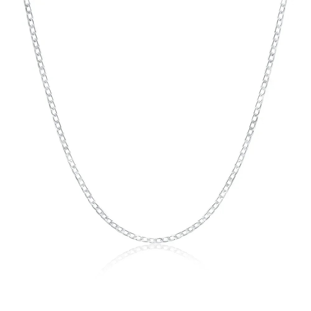 Wholesale Mens 925 Sterling Silver Necklace 2/4/6/8/10/12MM 40-75cm