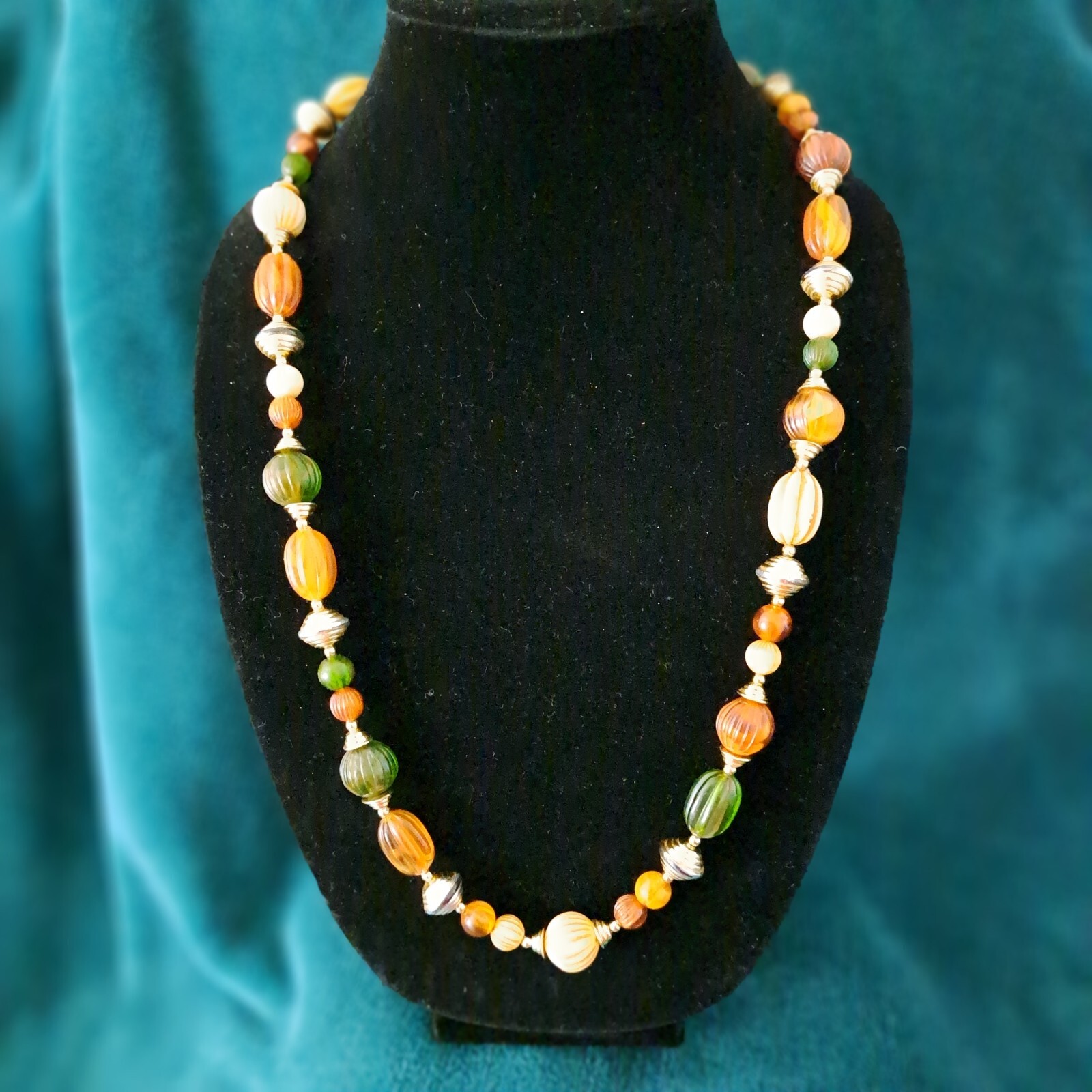 Multi Color Assorted Plastic Beads Necklace 28″ Under $20