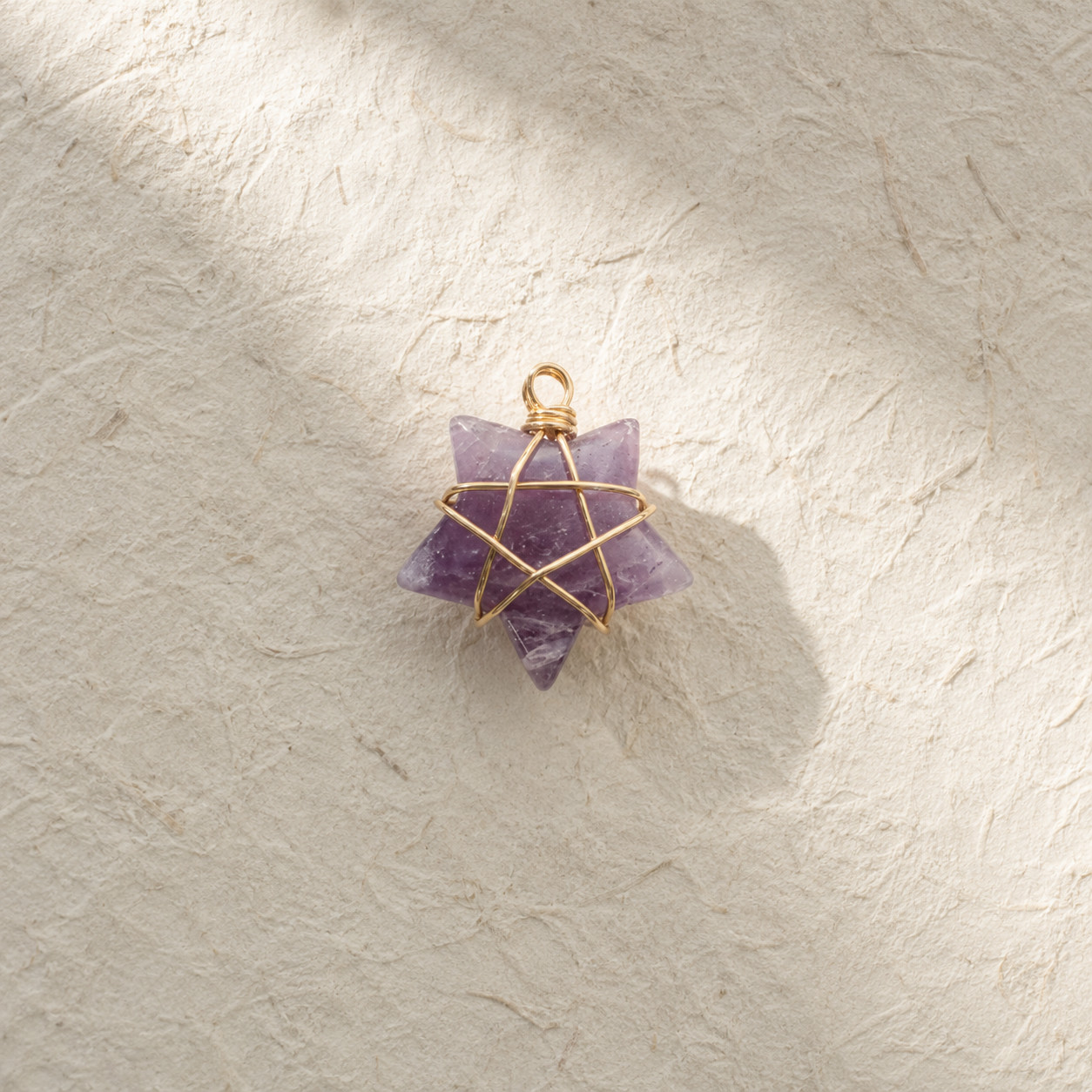 Natural Amethyst Star Pendant | Gold Wire DIY | Peace & Spirituality | Boho