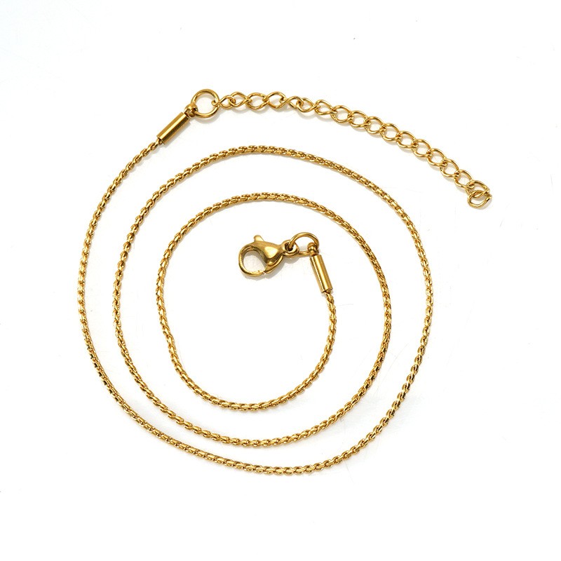 14K Gold Titanium Alloy Necklace Thin Box Chain Twist Chain Stackable Jewelry