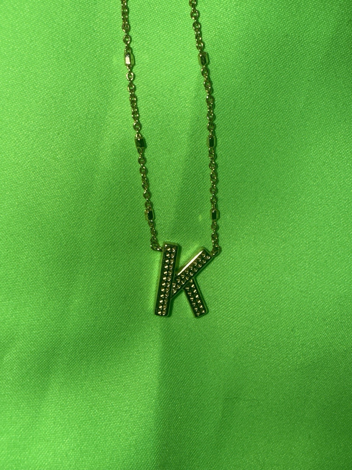 Kendra Scott Womens Letter “K” Pendant Necklace 14K Gold Plated 19″