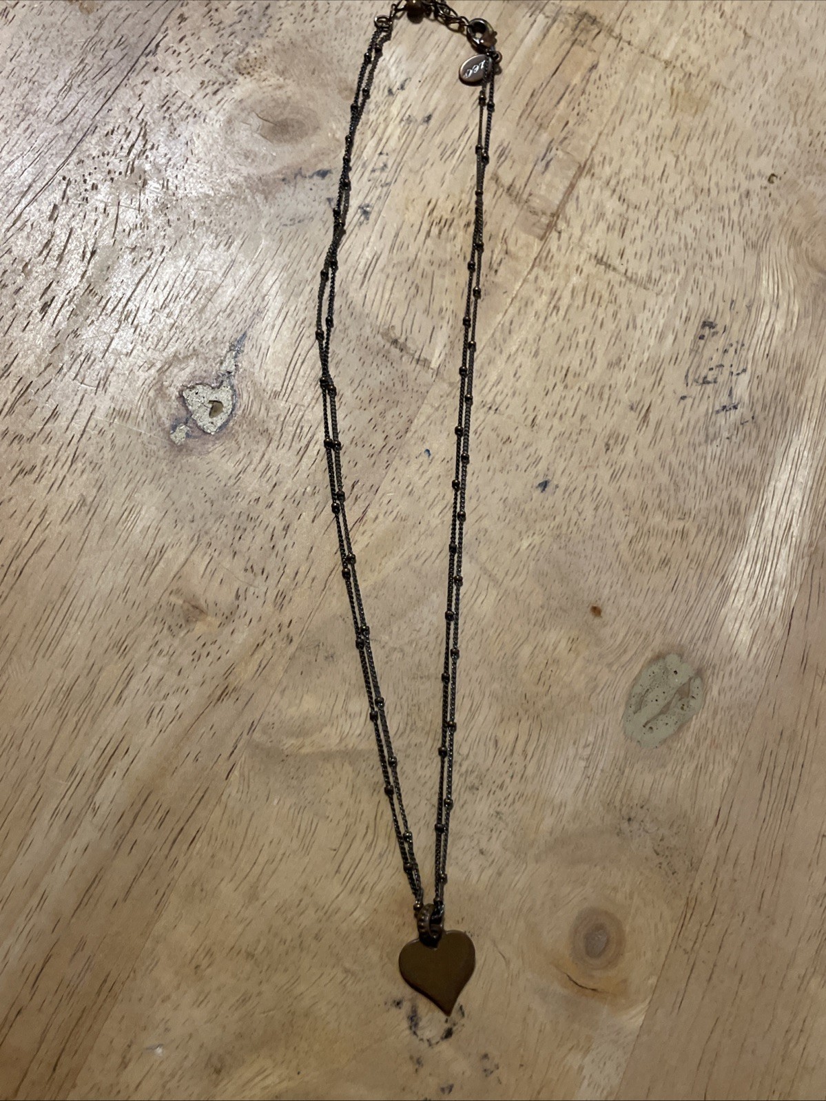 American Eagle Outfitters beaded double-strand Heart necklace 18”