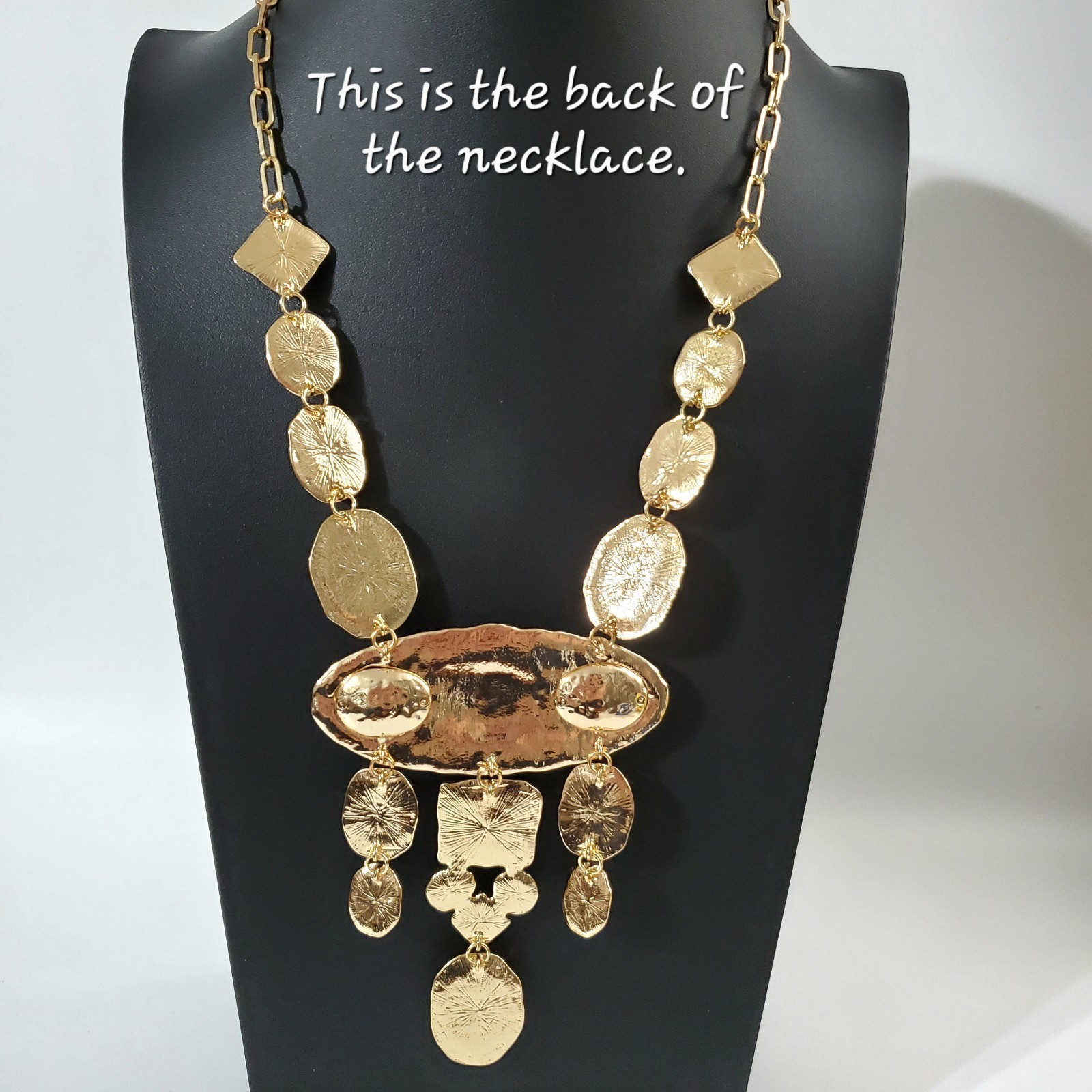 NEW Statement Necklace Adjustable 24-27″ inches Pendant 3.5″ in. Cabochons