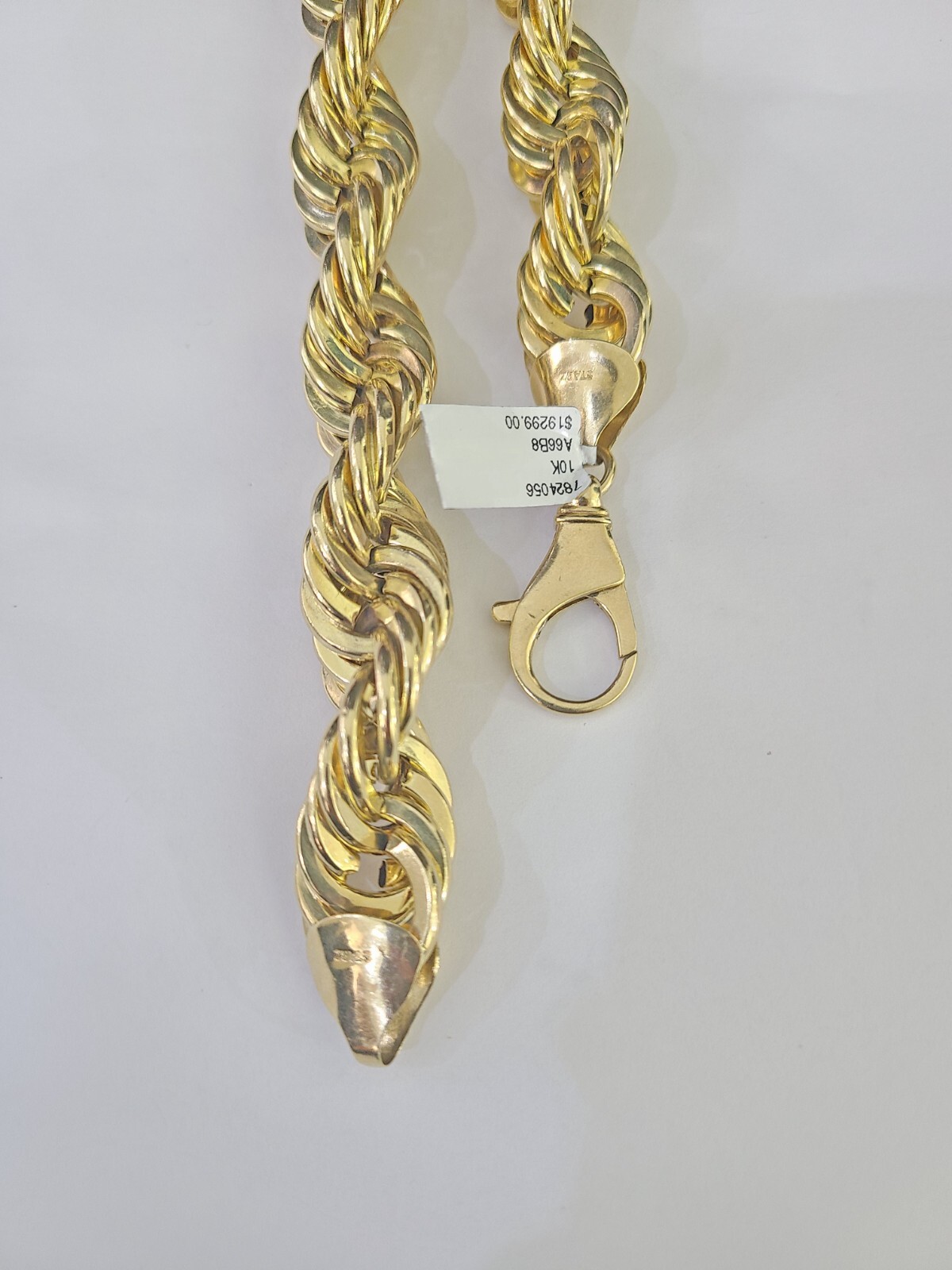 10k REAL Yellow Gold Rope Chain Necklace 16mm 20″ Men’s Thick 10kt