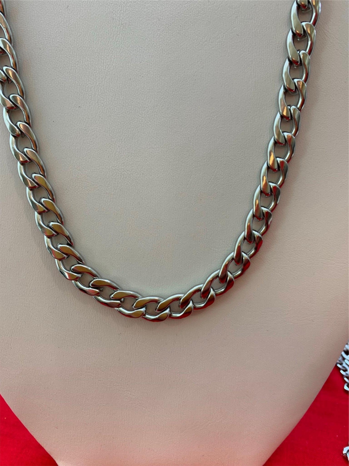 16″-30 “STAINLESS STEEL CUBAN CURB SILVER CHAIN MEN NECKLACE 3/4/5/7/9/10/12 MM