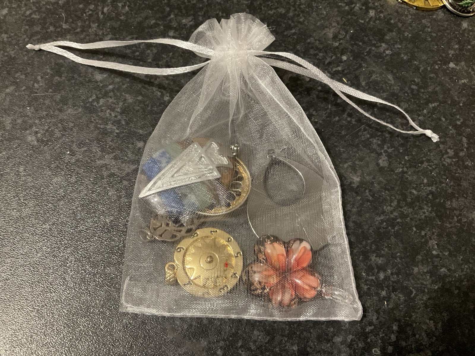 Mixed Lot Of of 6 Preloved Pendants, Various Materials, No Chains