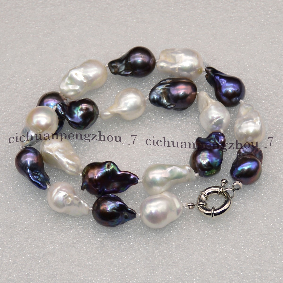 Huge Real Natural White Black Reborn Baroque Keshi Pearl Necklace 16-36 inch