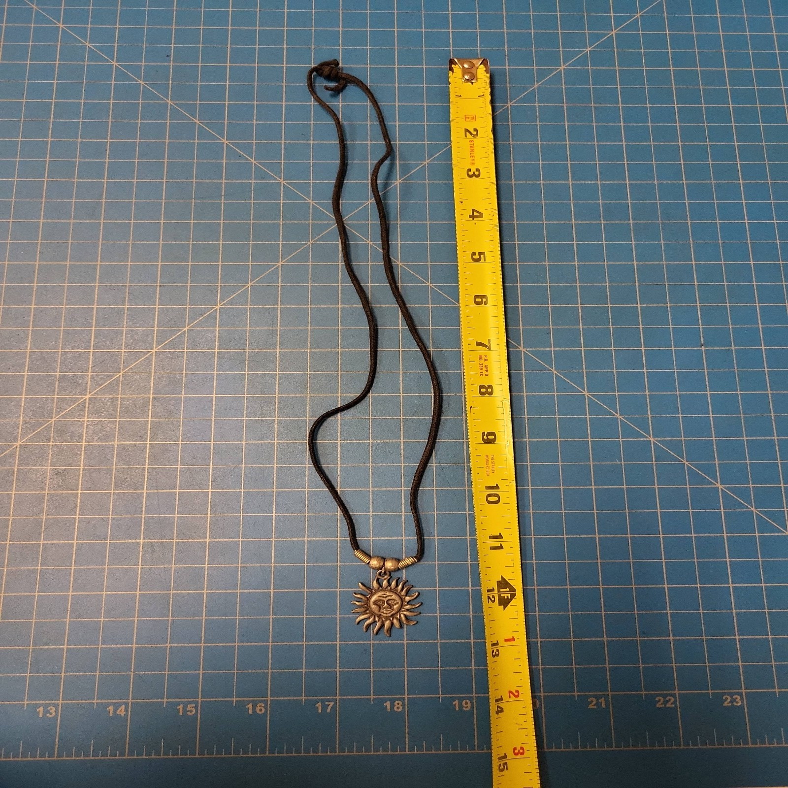 Sun Pendant Necklace Vintage Style Silver Tone Boho Hippie Jewelry Gift