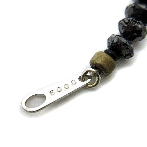 K18WG black diamond 50.00ct necklace 41cm-45.5cm with adjuster 11.0g men’s