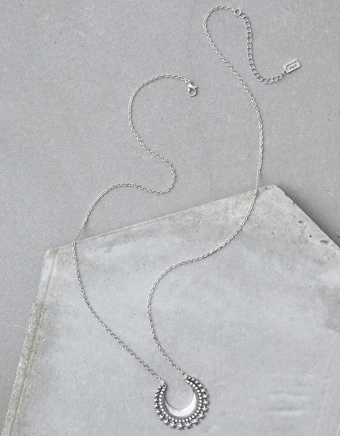 American Eagle outfitters AEO SILVER METAL PENDANT NECKLACE #RA-29