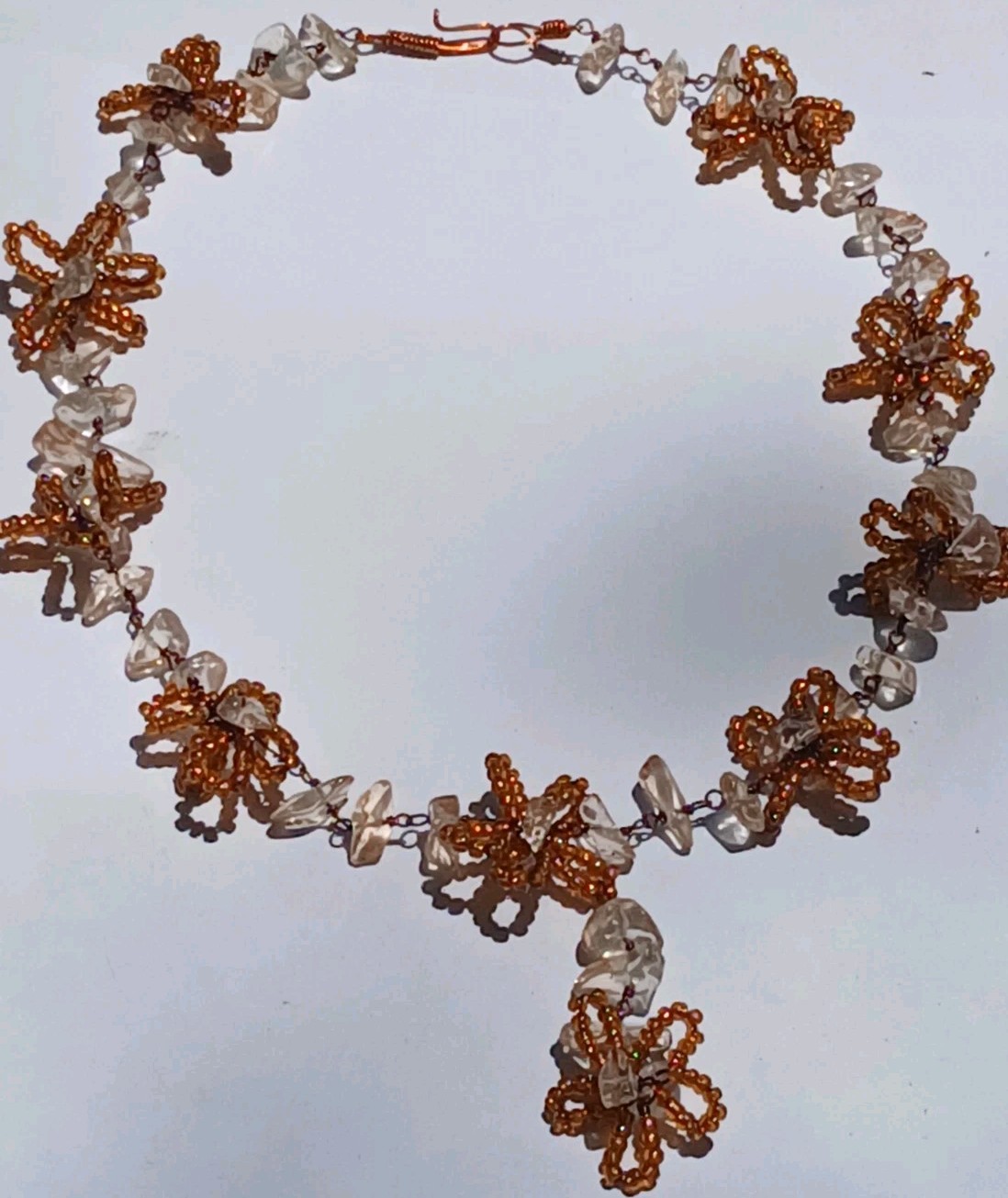 Delicate dainty beaded autumn necklace 20″ Gorgeous so beautiful so lovely