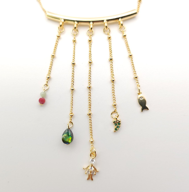 National Museum of Korea Gold Crown ObokSeonyul Charm Necklace 16K Gold Plated
