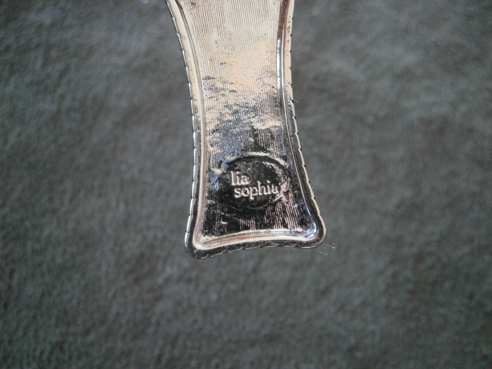 Lia Sophia Large Greek Isle Retired Green Crystal Silvertone Pendant 11.0g