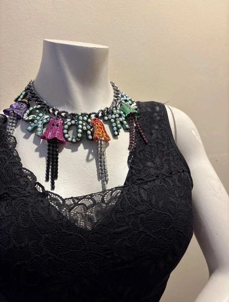NWT BETSEY JOHNSON HALLOWEEN TRICK OR TRICK STATEMENT NECKLACE $248