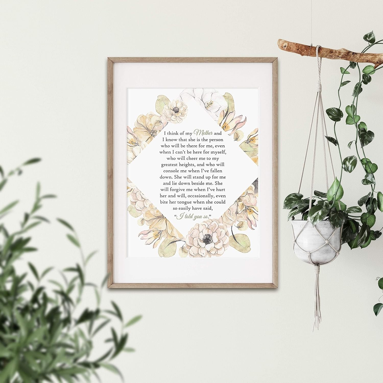 Charming 8×10 Floral Quote Print for Moms – Perfect for Any Special Occasion