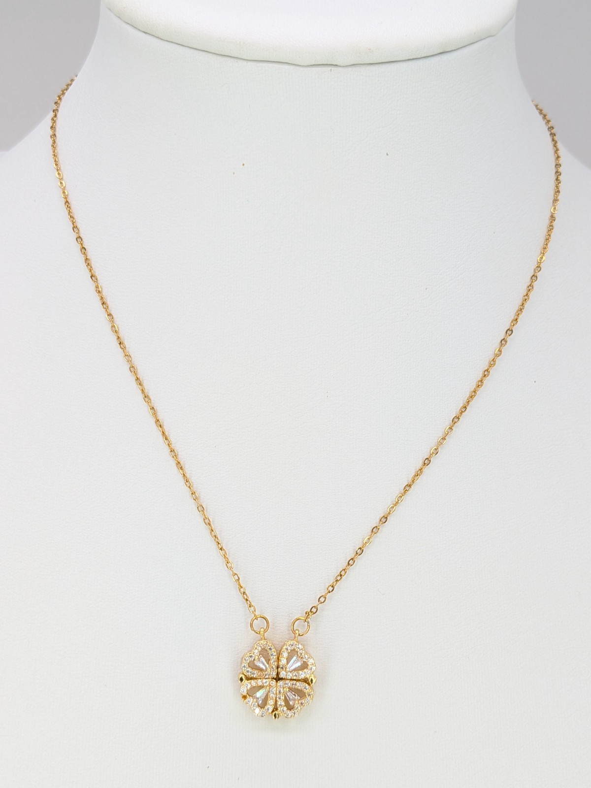 Unbranded Convertible Heart Necklace Magnetic 2-in-1 Gold tone 1 Stone Missing