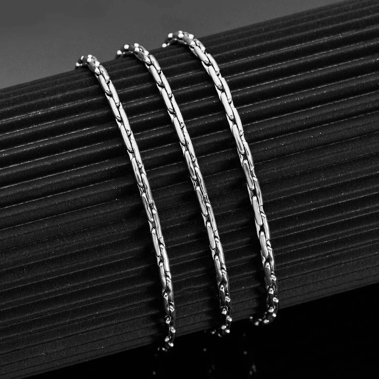 Thin Silver Necklace Link Cable Chain for Men | 316L Stainless Steel Jewelry