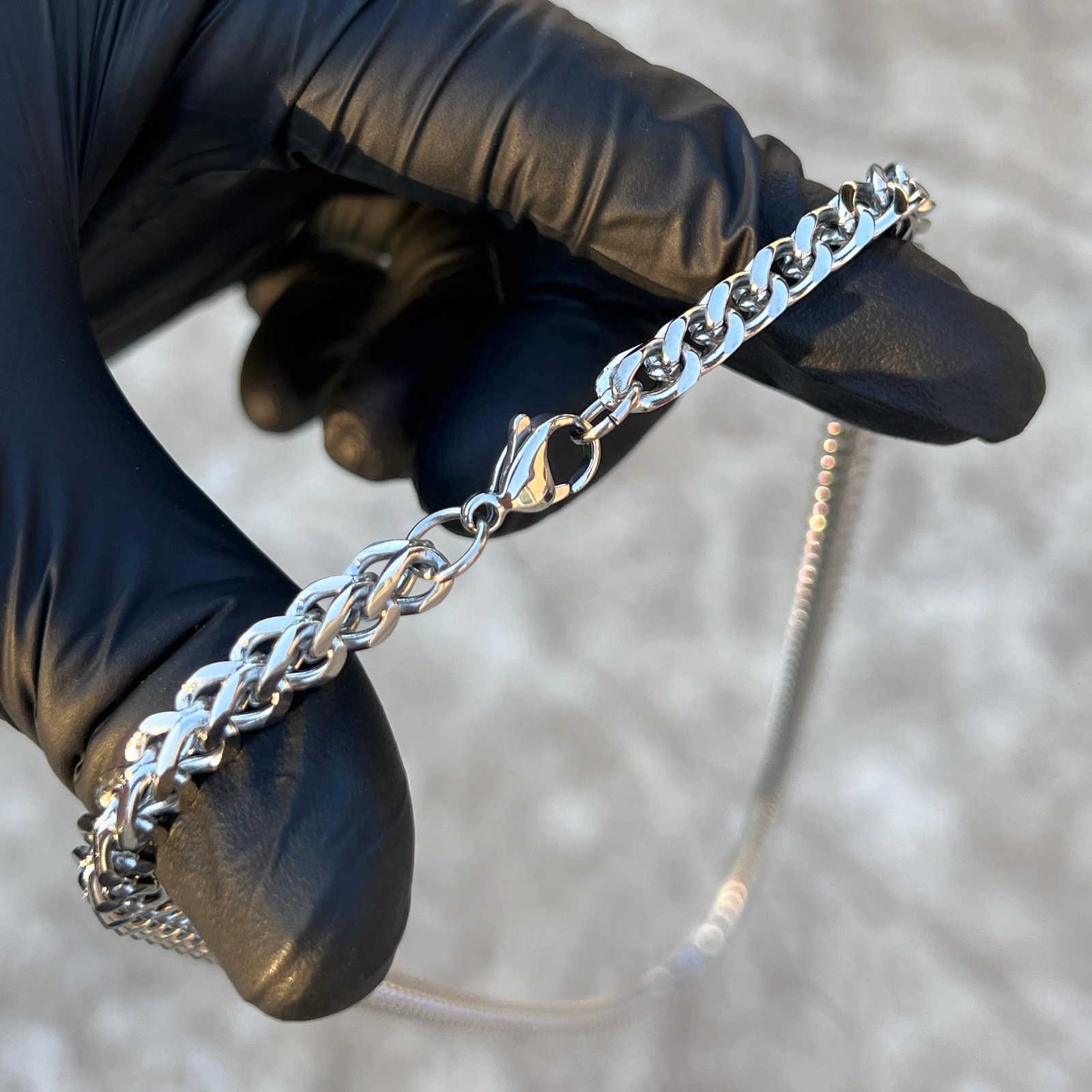 Stainless Steel Franco Chain Foxtail 20″-30″ Solid Necklace 5MM Thick